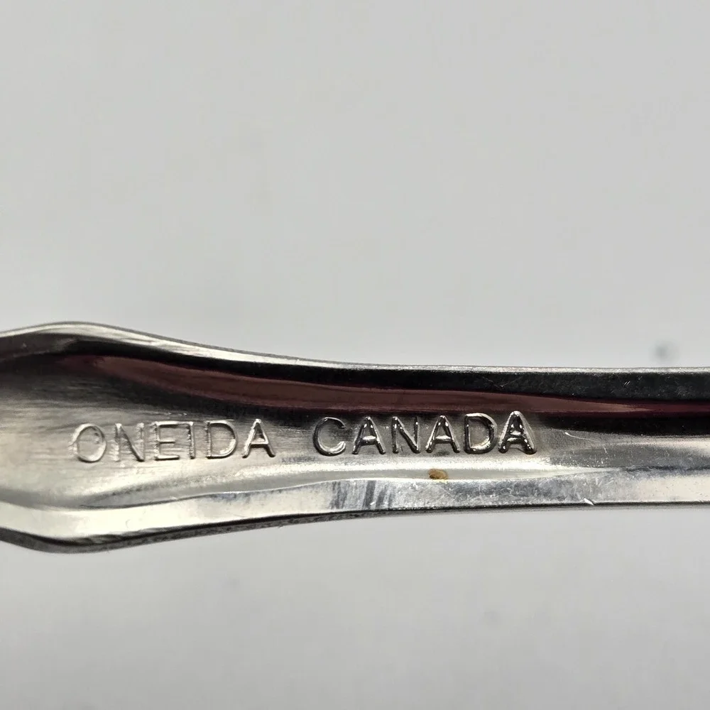 Vtg Oneida USA Canada Wordsworth Brahms Flatware Rose Daisy 3 Serving Spoons Exc